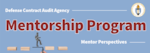 Text banner with red text on blue background and image of person walking
