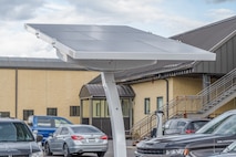 Photo of solar panel charging station