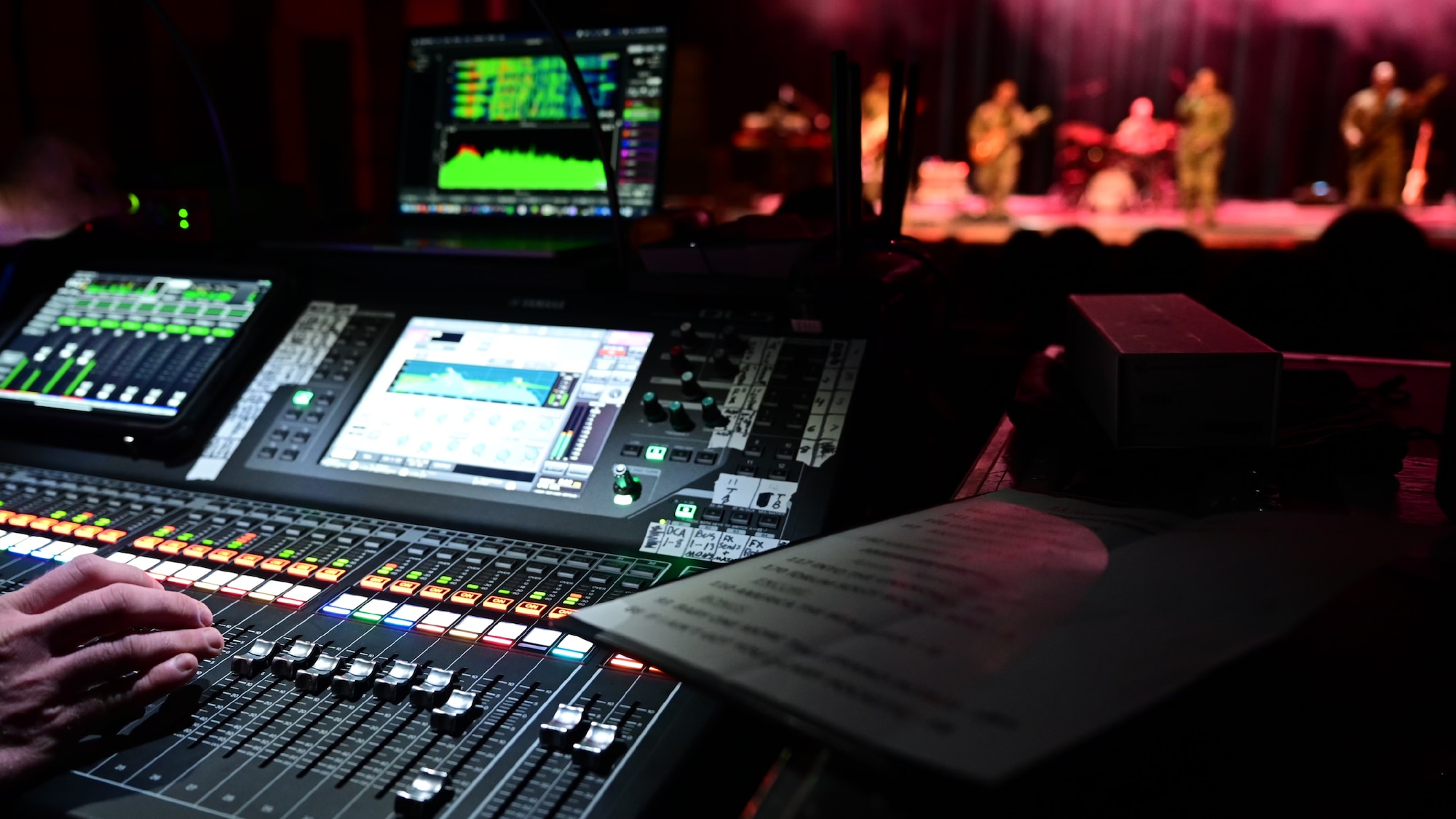 Sound board at a Flight One concert.