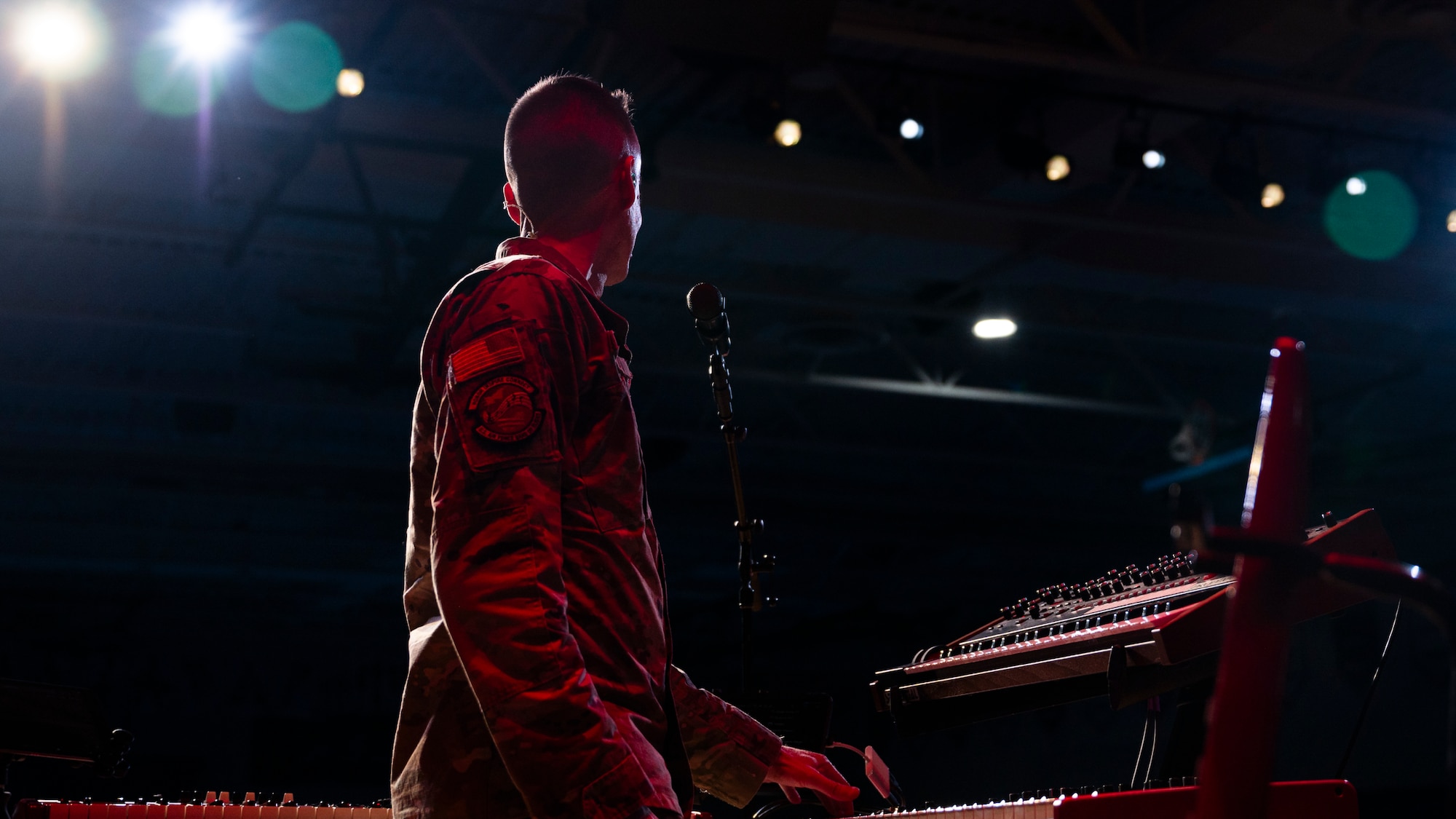TSgt Shawn Hanlon playing keys for a Flight One concert.