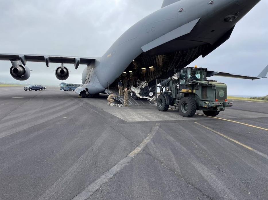 Download of the Airfield Pavement Evaluation team’s equipment from C-17