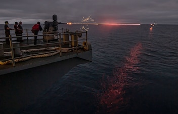 Live-fire exercise aboard USS Nimitz (CVN 68) in the Pacific Ocean.