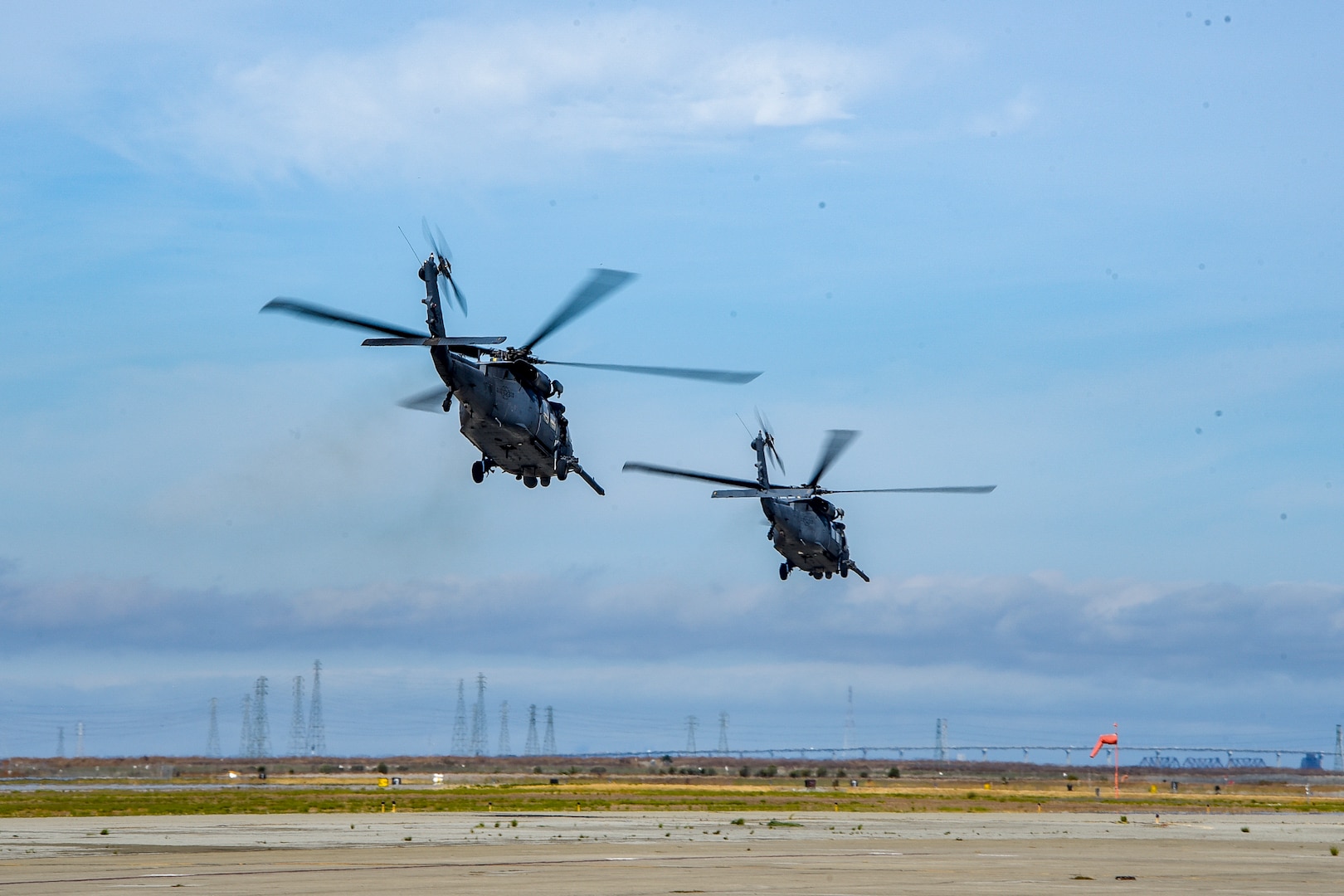 U.S. Air Force Airmen with the 129th Rescue Wing, California Air National Guard, mobilize for an overwater rescue operation at Moffett Air National Guard Base, Calif., Oct. 9, 2024.