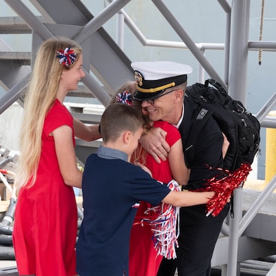 USS Russell (DDG 59) returns to Naval Base San Diego after an eight-month deployment.
