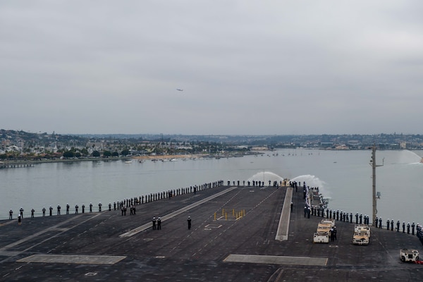 USS Theodore Roosevelt (CVN 71) returns to Naval Base San Diego after a nine-month deployment.