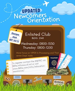 Graphic detailing the changes to the Newcomers Orientation.