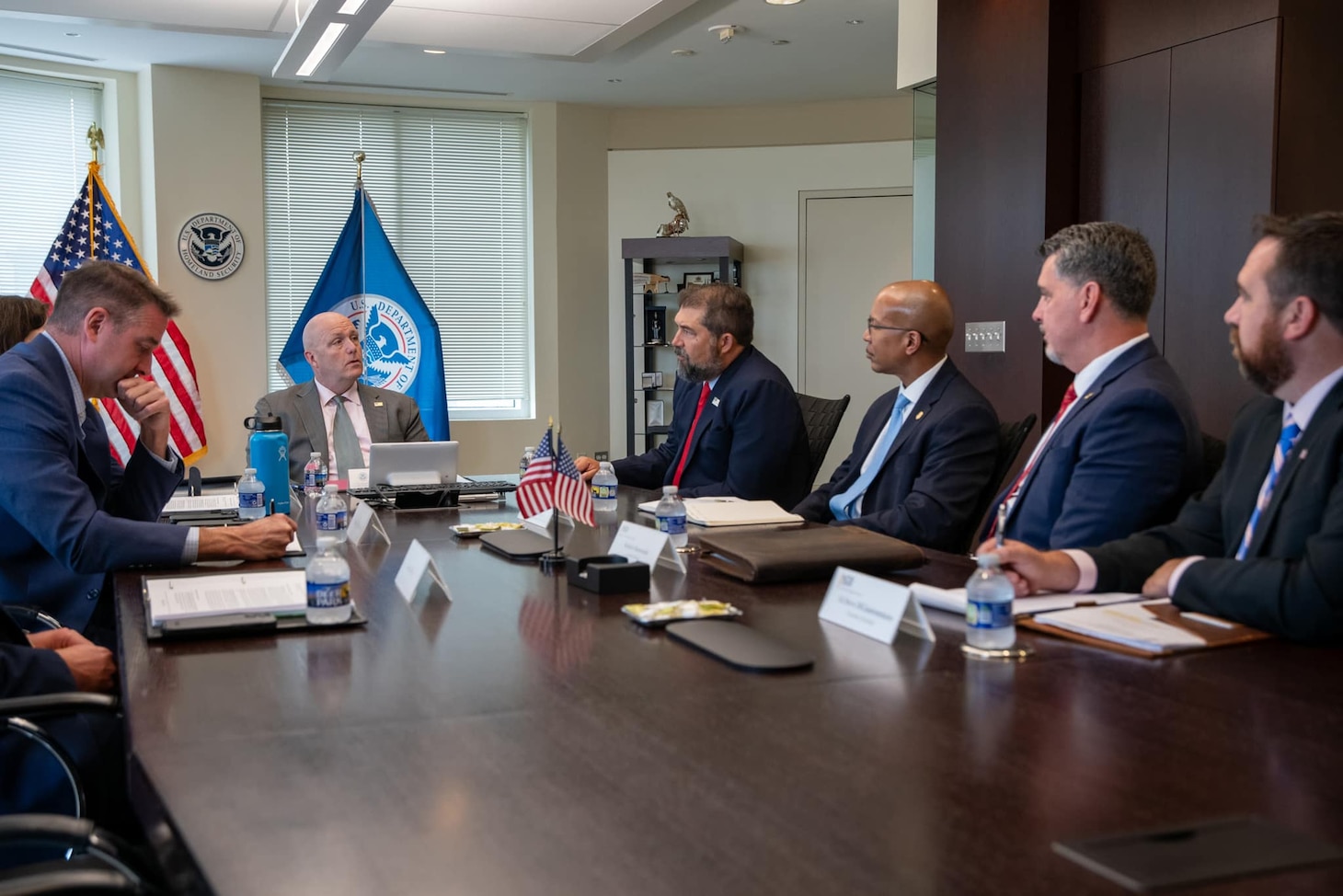 NCIS Director Omar Lopez, Executive Assistant Director Dan Simpson and Assistant Director Rick Dunwoodie, meet with Immigration and Customs Enforcement (ICE) Acting Director Patrick Lechleitner and his team.