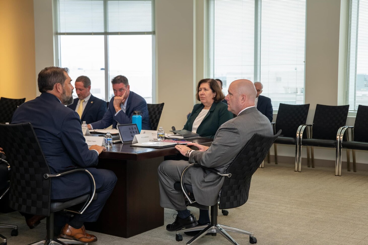 NCIS Director Omar Lopez, Executive Assistant Director Dan Simpson and Assistant Director Rick Dunwoodie, meet with Immigration and Customs Enforcement (ICE) Acting Director Patrick Lechleitner and his team.