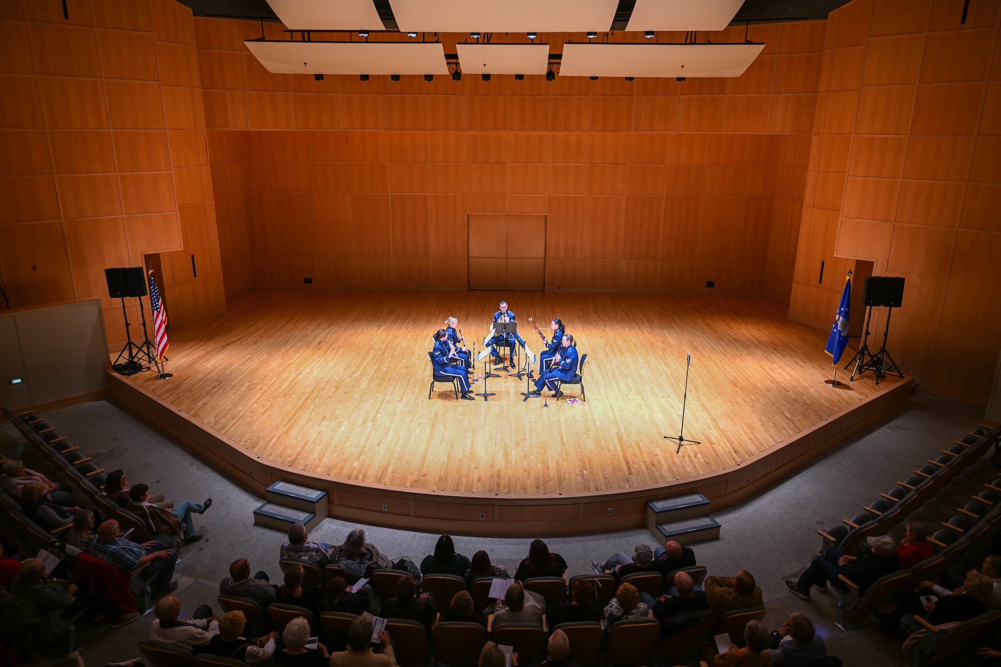 The U.S. Air Force Heritage of America Band, Heritage Winds, perform a concert to the Mahoning Valley community at the Ford Recital Hall, DeYor Performing Arts Center, Youngstown, Ohio, Oct. 15, 2024.
