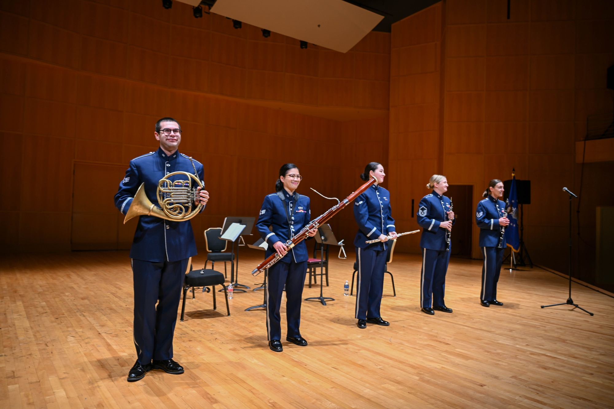 U.S. Air Force Heritage of America Band, Heritage Winds, perform a public concert at the Ford Recital Hall, DeYor Performing Arts Center, Youngstown, Ohio, Oct. 15, 2024.
