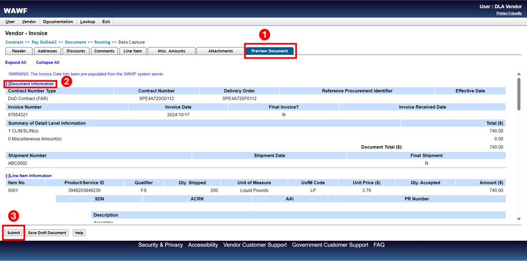 Review documents and submit Invoice.