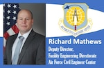 AFIMSC Mission Monday graphic with official photo of Richard Mathews along with the AFCEC shield.
