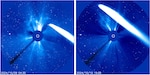 U.S. Naval Research Laboratory (NRL) Large Angle and Spectrometric Coronagraph (LASCO) imaging instrument captured sequences of comet C/2023 A3