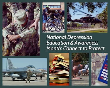 During October, we recognize National Depression Education & Awareness Month to educate the force on the symptoms and treatment options for depression. Year-round awareness of connection and belonging is also very important as a preventive measure to help combat and reduce mental health concerns such as depression or suicide within the military.