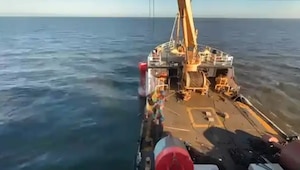 Coast Guard Cutter Barbara Mabrity work buoys in Charlotte Harbor