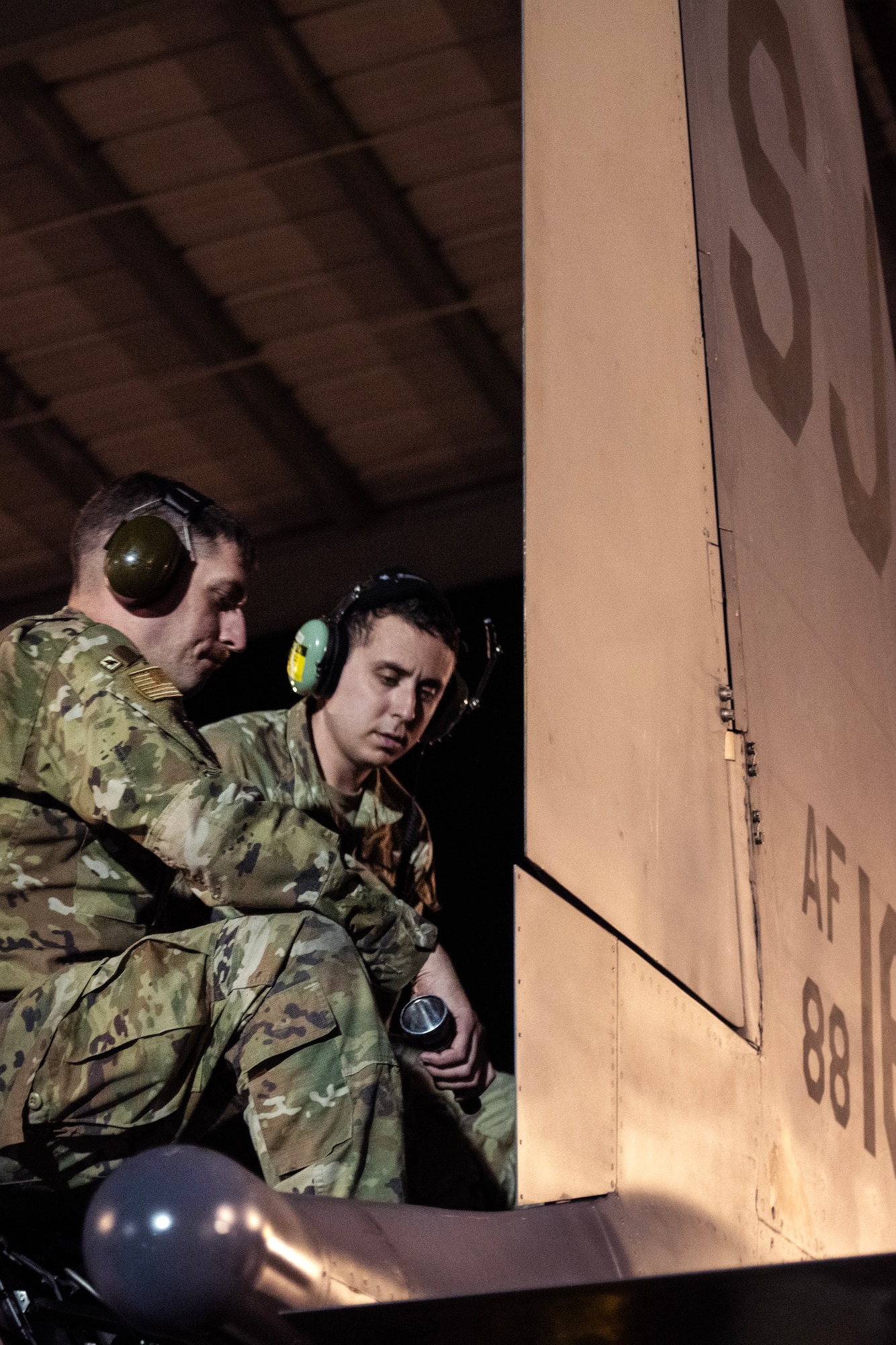 Airmen assigned to the 334th Fighter Generation Squadron perform quality assurance for maintenance performed on an F-15E Strike Eagle.