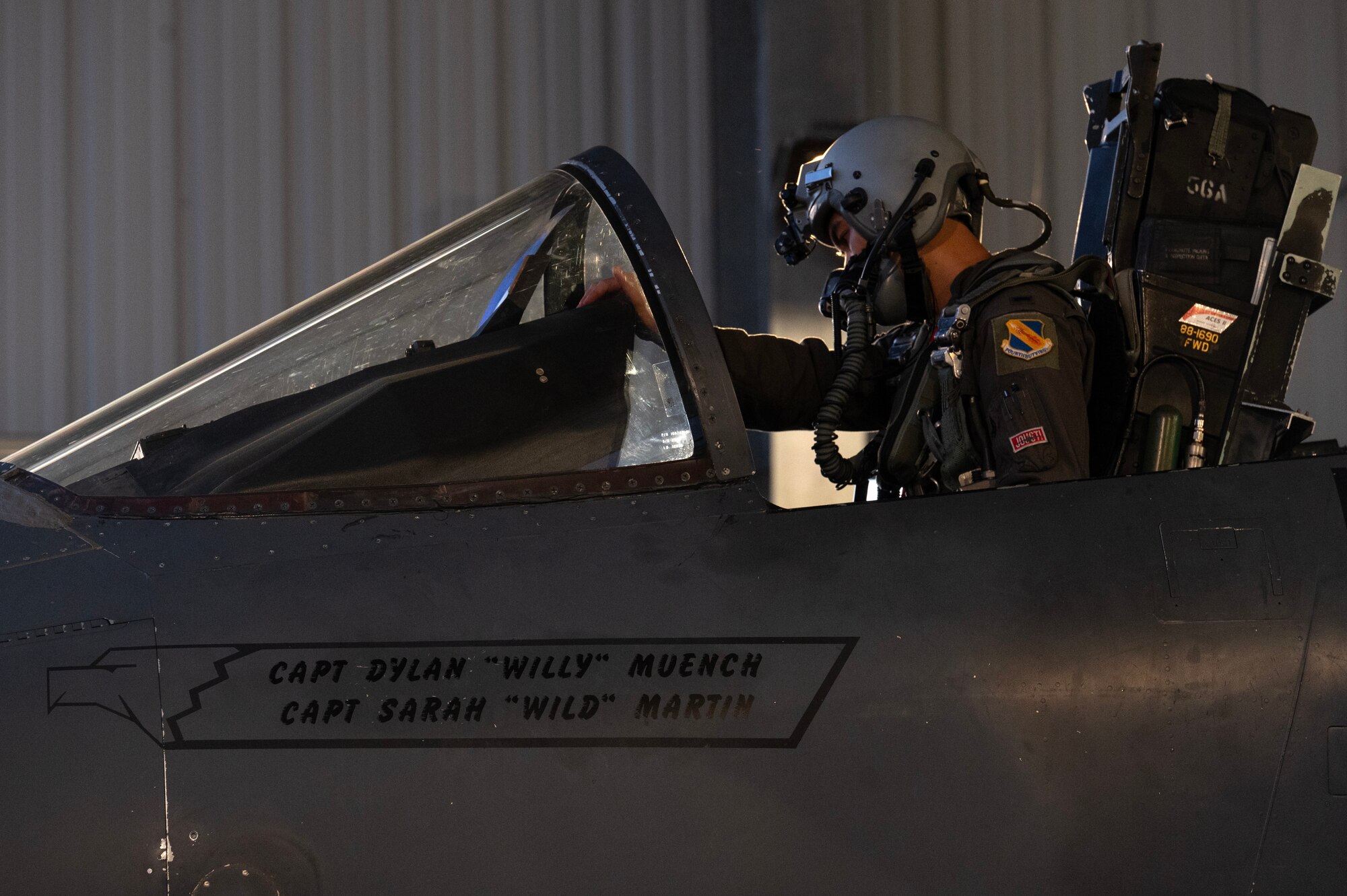 U.S. Air Force 1st Lt. Caleb Soo Hoo, 333rd Fighter Squadron student pilot, prepares an F-15E Strike Eagle for launch.