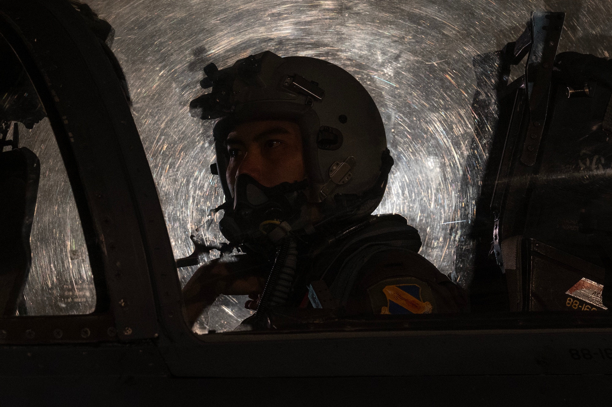 U.S. Air Force 1st Lt. Caleb Soo Hoo, 333rd Fighter Squadron student pilot, prepares an F-15E Strike Eagle for launch.