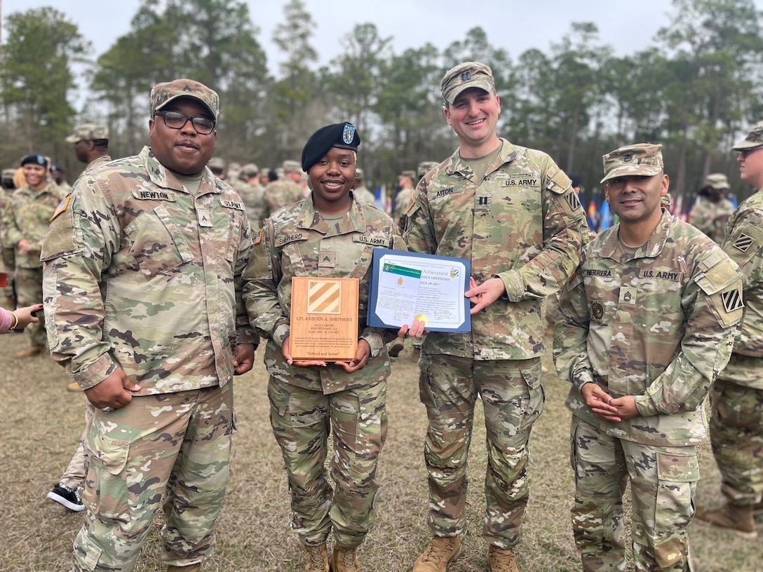 Sgt. Kristen Shepherd when she was 8th on the commandants list with her S-1 Team at 5-7 Cav.