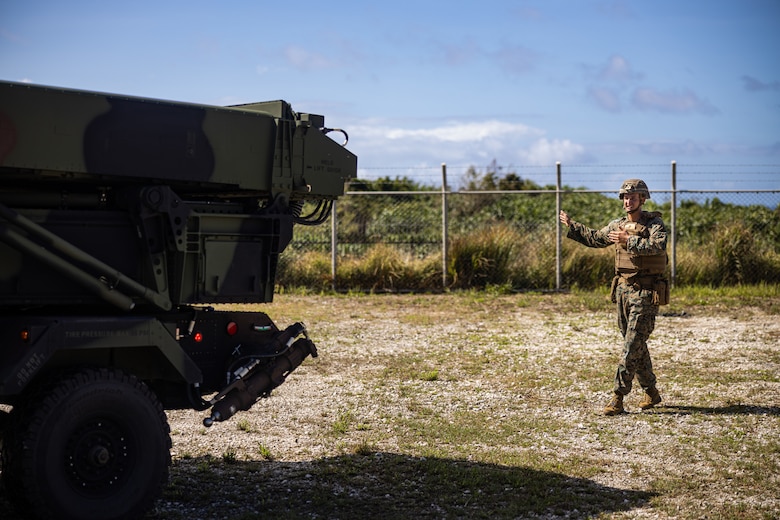 U.S. Marine Corps Cpl. Jonathan Mikita, a field artillery radar operator with 12th Marine Littoral Regiment, 3d Marine Division guides an AN/TPS-80 Ground/Air Task Oriented Radar into position during exercise Resolute Dragon 24 at Japan Ground Self-Defense Force Camp Yonaguni, Okinawa, Japan, July 31, 2024. The radar was deployed to support training with enhanced sensing and targeting data between 12th MLR and the JSDF during RD 24. This effort aims to enhance operational readiness in the region, underscoring the U.S. Marine Corps’ commitment to maintaining peace and security in the Indo-Pacific through realistic training with innovative and proven technology. RD 24 is an annual bilateral exercise in Japan that strengthens the command, control, and multi-domain maneuver capabilities of U.S. Marines in the III Marine Expeditionary Force and Japan Self-Defense Force personnel, with a focus on controlling and defending key maritime terrain.