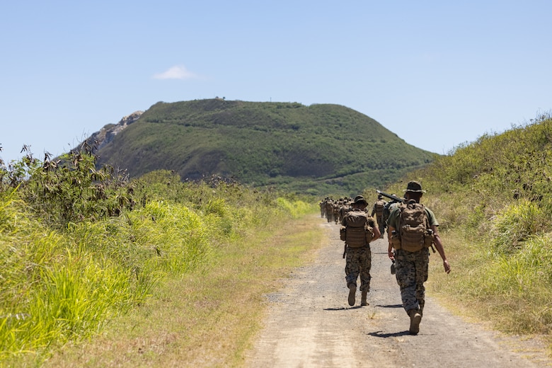 U.S. Marines and Sailors hike Mt. Suribachi at Iwo To, Japan, May 24, 2024. The service members had the opportunity to hike Mt. Suribachi during a PME, providing direct exposure to one of the most historic battle sites in Marine Corps History. The Marines and Sailors are with 12th Marine Littoral Regiment and 4th Marine Regiment, 3d Marine Division.