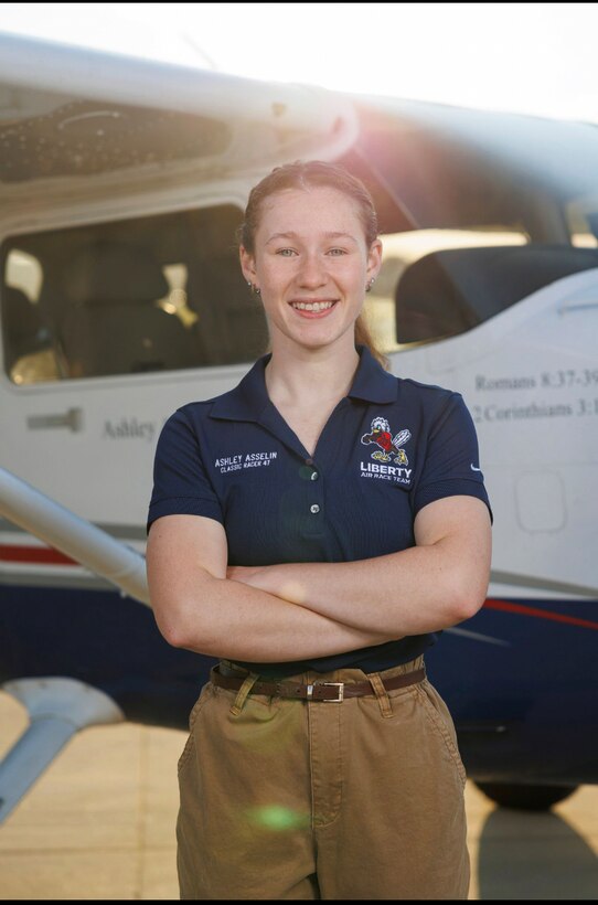 Spc. Ashley Asselin, at left, competes in the 2024 Women's Air Race Classic June 18-21, 2024, with her teammates from Liberty University. (Courtesy photo)