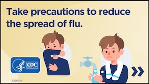 graphic reminder of flu precautions