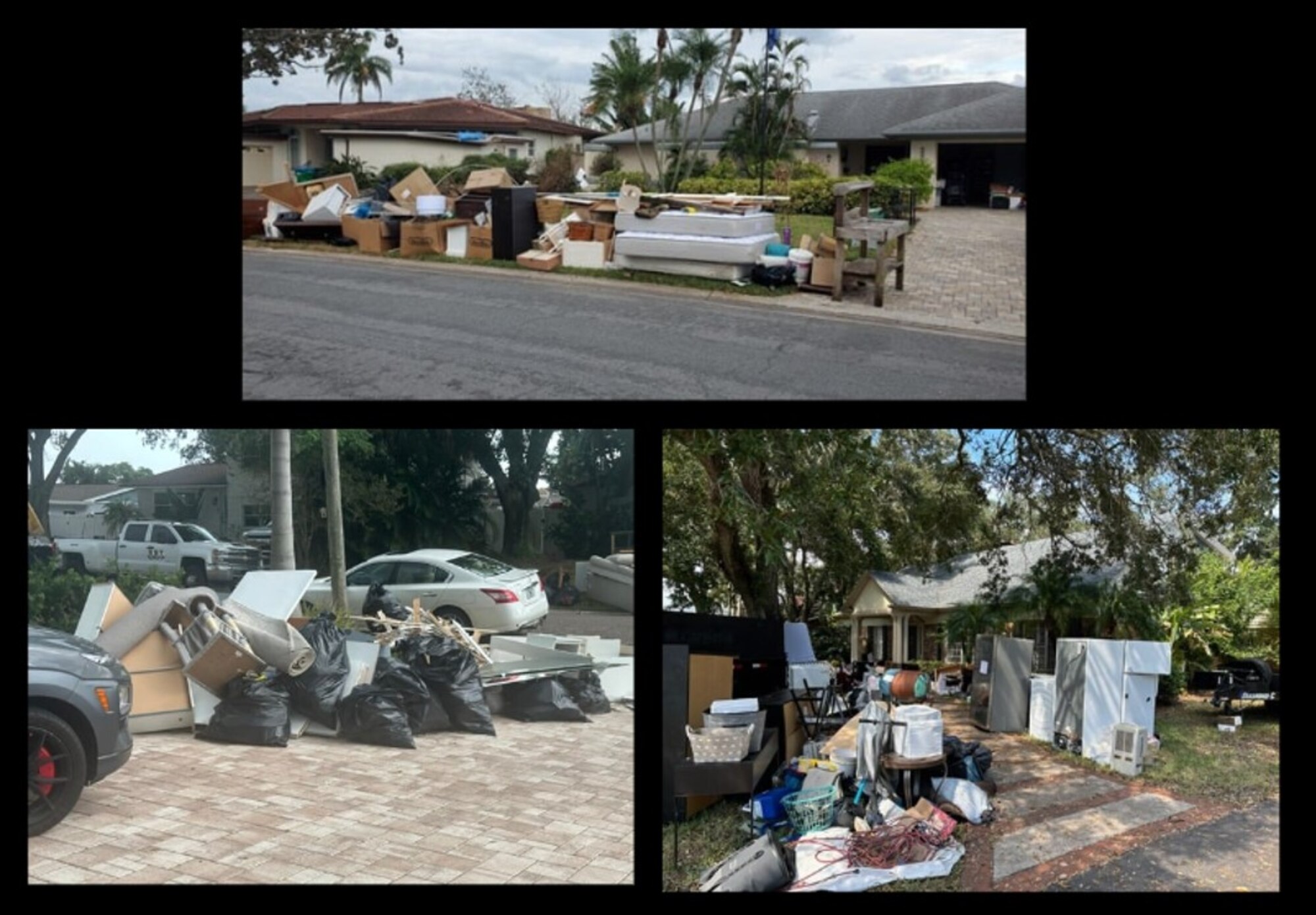 Damage to the homes and property of Citizen Airmen by Hurricanes Helene and Milton in the Tampa Bay area, Sept. through Oct. 2024. Hurricane Helene made landfall on Sept. 26, in Florida’s Big Bend region as a category 4 storm and Hurricane Milton reached the Sarasota, Florida, area on Oct. 9, striking with category 3 force.
