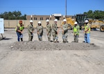 Brig. Gen. (Dr.) Robert Bogart, Assistant Surgeon General for Dental Services, joins military leaders and civilian industry professionals to conduct the ceremonial first dig during the Dunn Dental Clinic groundbreaking ceremony at Joint Base San Antonio-Lackland, Oct. 9, 2024. The first dig represents the start of construction on an $88M dental treatment facility which will house the 59th Dental Group, the Air Force’s largest dental organization. (U.S. Air Force photo by Senior Airman Matthew-John Braman)