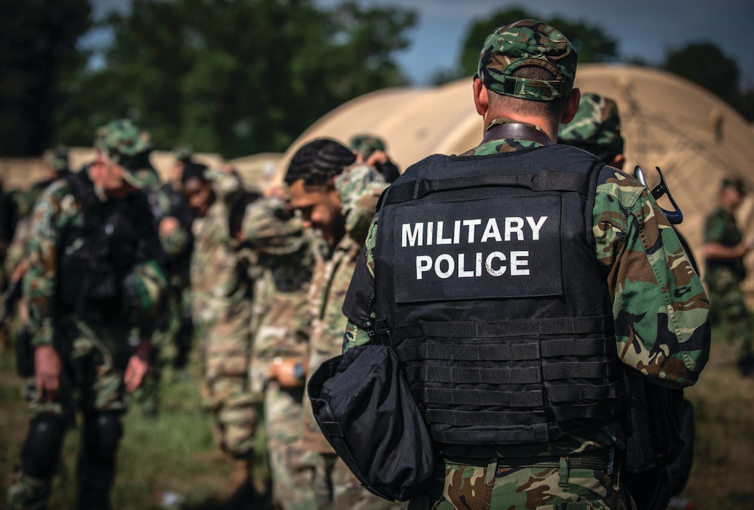 Bulgarian military police train by detaining and searching U.S. military police forces from 508th Military Police Company during Saber Guardian