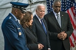 President Joe Biden, Vice President Kamala Harris, Secretary of Defense Lloyd J. Austin III, and Chairman of the Joint Chiefs of Staff CQ Brown, Jr.,
lay wreath honoring 184 lives lost at Pentagon