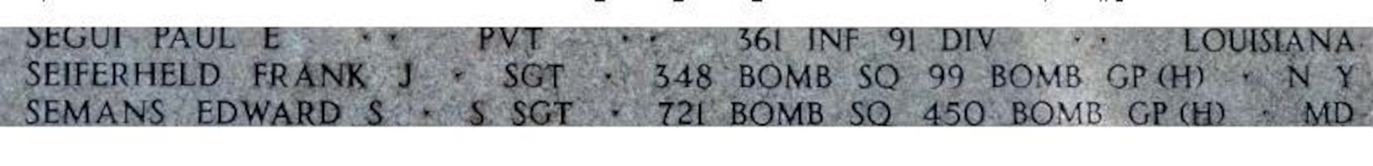 A marker at the Florence American Cemetery that named the deceased whose bodies were not identified.
