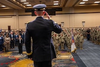 Brig. Gen. D. Rodger Waters salutes the attendees