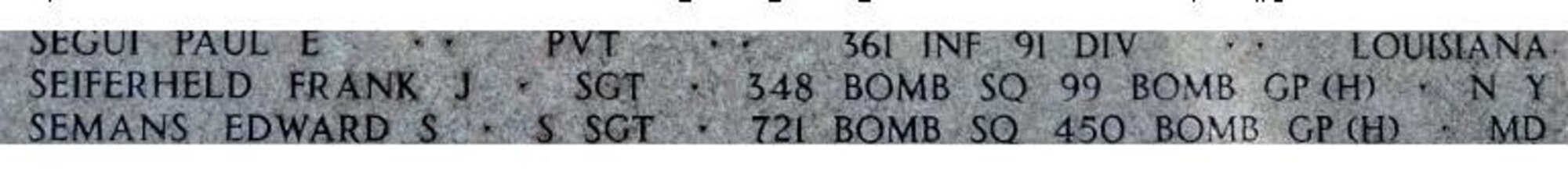 A marker at the Florence American Cemetery that named the deceased whose bodies were not identified.