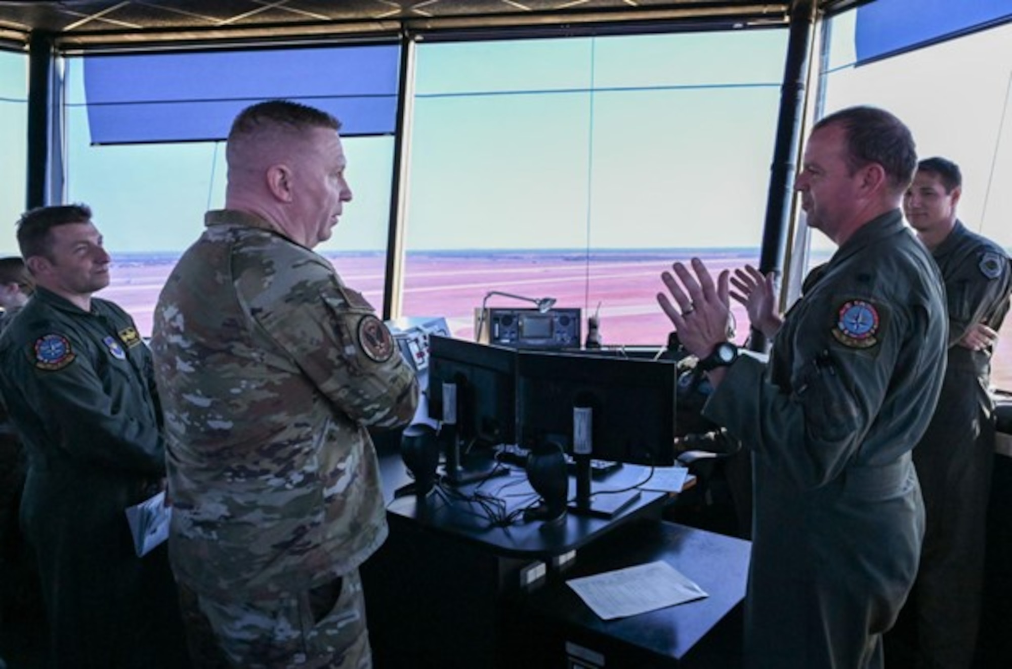 CMSgt Bickley speaks with OSS Deputy Commander