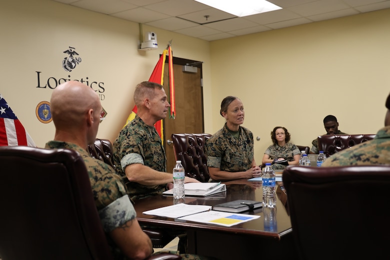Brig. Gen. Maura M. Hennigan, commanding general, 2d Marine Logistics Group (2d MLG), along with members of her staff, visited Marine Corps Logistics Command (LOGCOM) at Marine Corps Logistics Base Albany, Ga., on October 21, 2024.