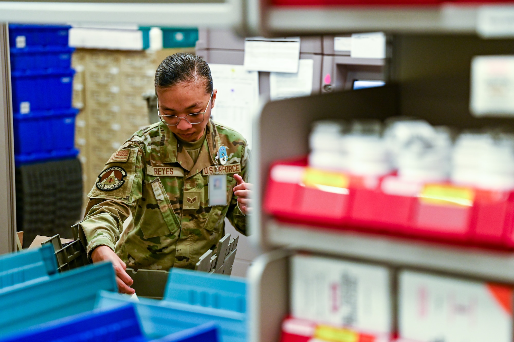 woman works at pharmacy