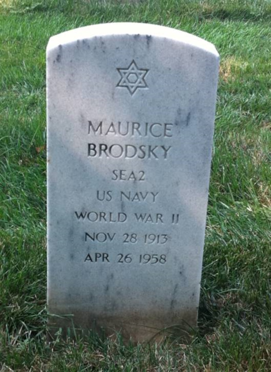 Maurice Brodsky’s grave in Section 39 of Arlington National Cemetery.