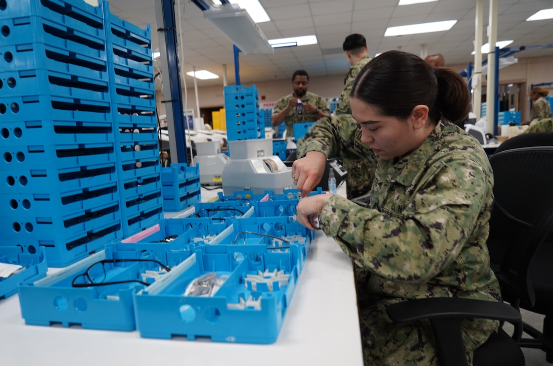 YORKTOWN, Va. (March 20, 2024) A sailor assigned to the Naval Ophthalmic Readiness Activity (NORA) onboard Naval Weapons Station (NWS) Yorktown works on fabricating prescription eyewear. NORA, a component of the Naval Medical Readiness Logistics Command (NMRLC) is responsible for providing prescription eyewear for servicemembers, retirees, family members, dependents and various select categories of personnel as outlined in SECNAVINST 68101.1 and AFI 44-117. NORA is the DoD Program Executive Office for the Optical Fabrication Enterprise and has oversight of all military optical fabrication worldwide. (U.S. Navy Photo by Max Lonzanida/Released).