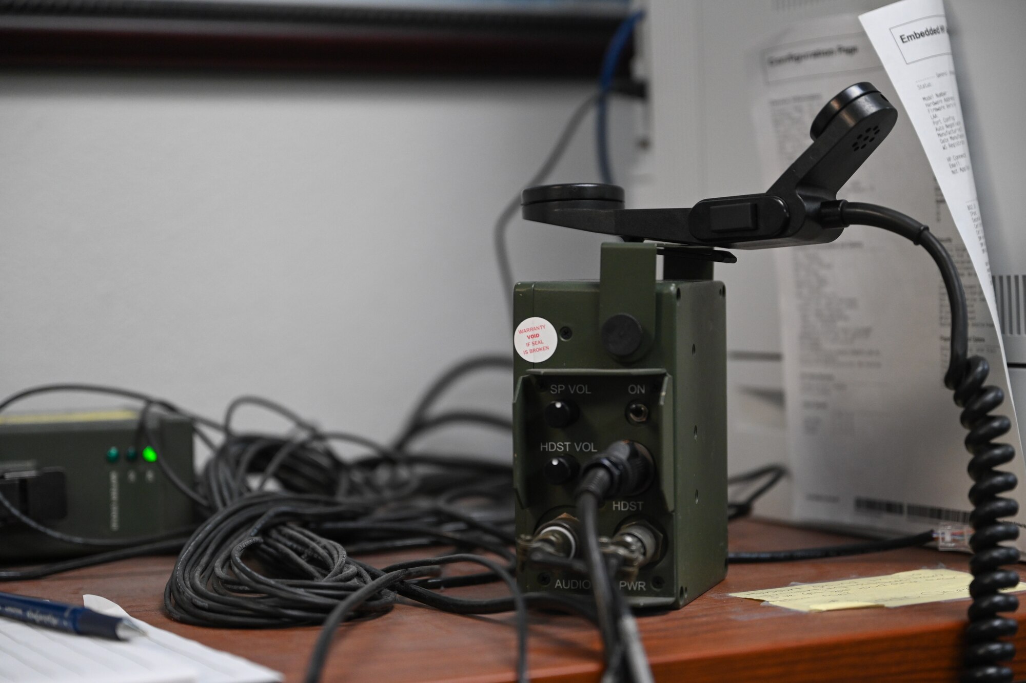 A PMSB radio sits on a table at Hurlburt Field, Florida, Oct. 17, 2024.