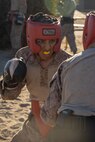 U.S. Marine Corps Recruit Joseph Rivera with Alpha Company, 1st Recruit Training Battalion, participates in a body sparring event at Marine Corps Recruit Depot San Diego, California, Oct. 21, 2024. Recruits are taught Marine Corps Martial Arts Program techniques, which instill basic self-defense that they will execute throughout recruit training during events like body sparring and pugil sticks to help build a warrior ethos and esprit de corps. (U.S. Marine Corps photo by Lance Cpl. Janell B. Alvarez)