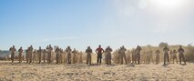 U.S. Marine Corps Sgt. Arvin Devera, a drill instructor with Alpha Company, 1st Recruit Training Battalion, calls out knowledge during a body sparring event at Marine Corps Recruit Depot San Diego, California, Oct. 21, 2024. Recruits are taught Marine Corps Martial Arts Program techniques, which instill basic self-defense that they will execute throughout recruit training during events like body sparring and pugil sticks to help build a warrior ethos and esprit de corps. (U.S. Marine Corps photo by Lance Cpl. Janell B. Alvarez)
