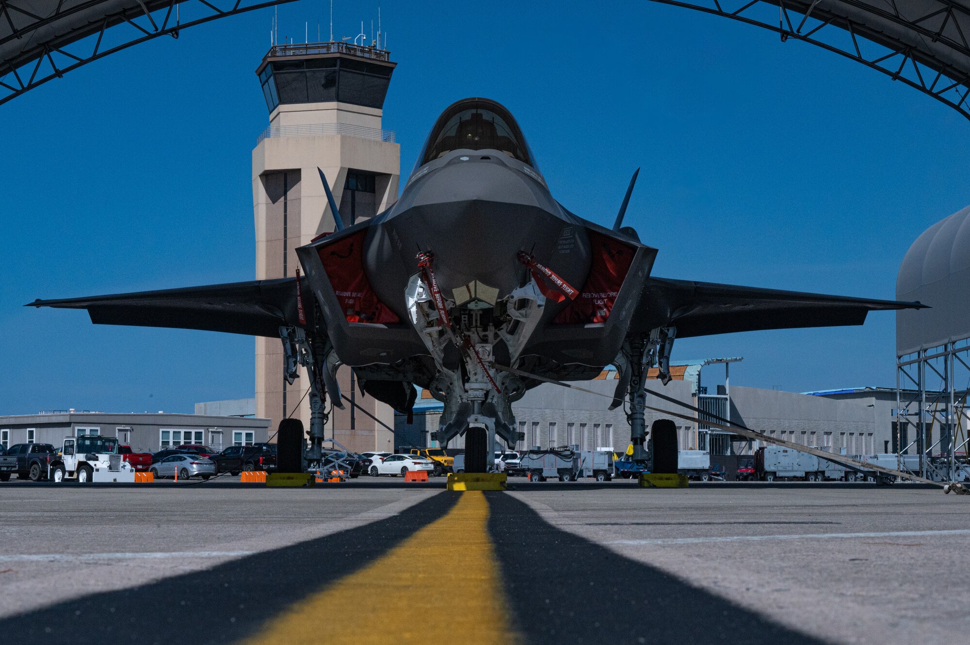 newest F-35 sits on the flightline