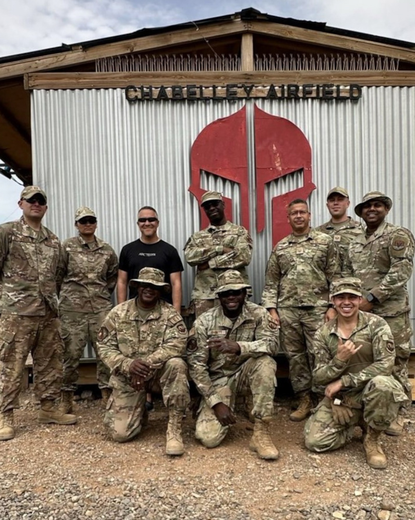Engineers pose for photo during deployment.