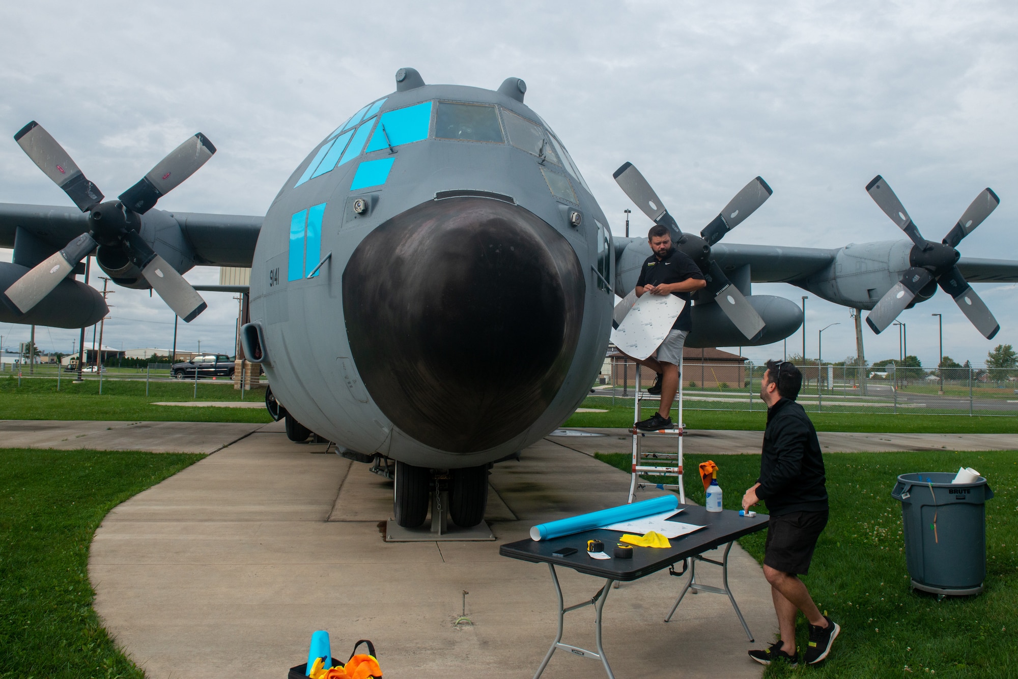 Streamline Design workers update static aircraft as part of preservation efforts