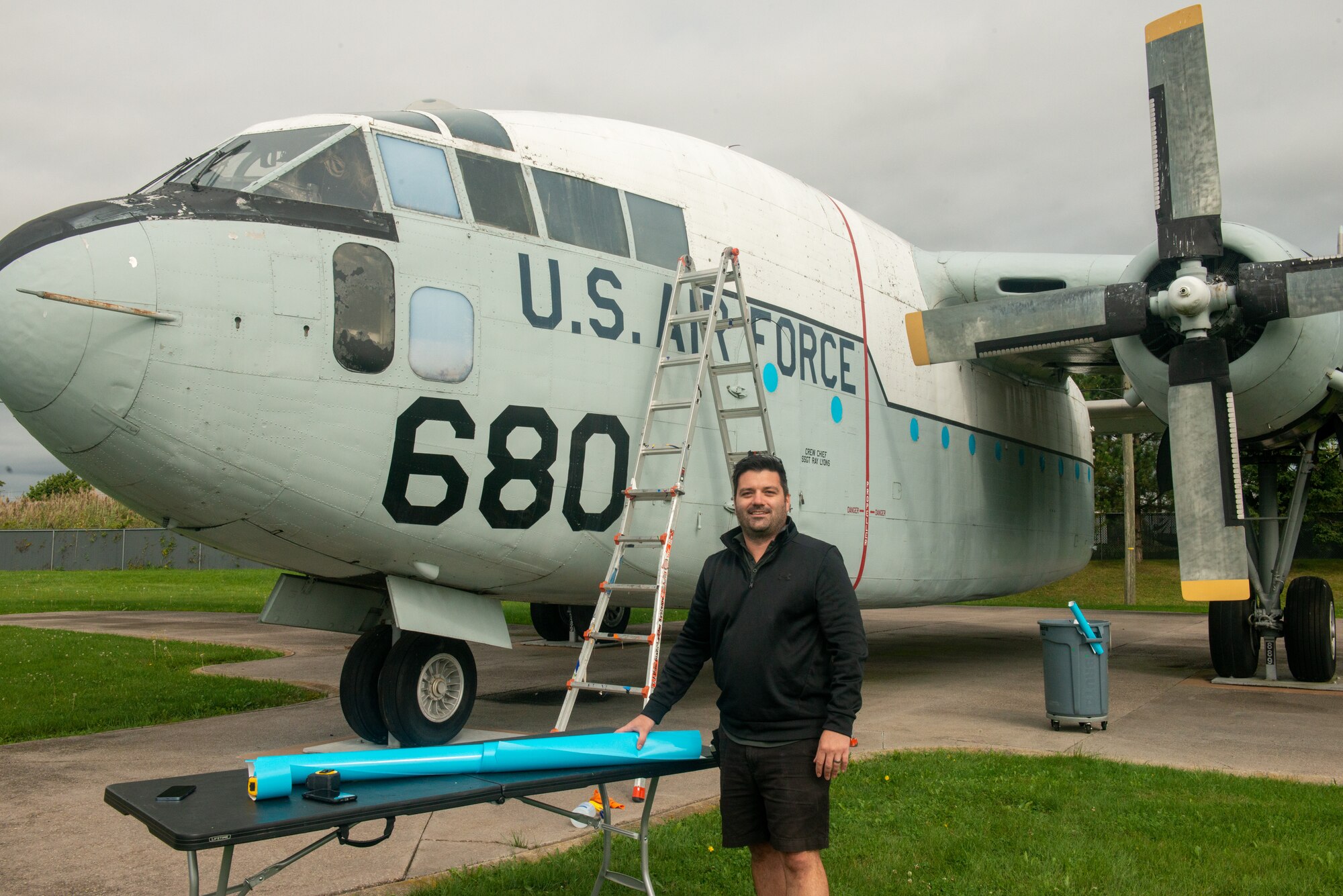 Streamline Design workers update static aircraft as part of preservation efforts