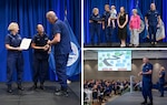 Three photos of various interactions during the sector Miami Strengthening Service Culture visit.