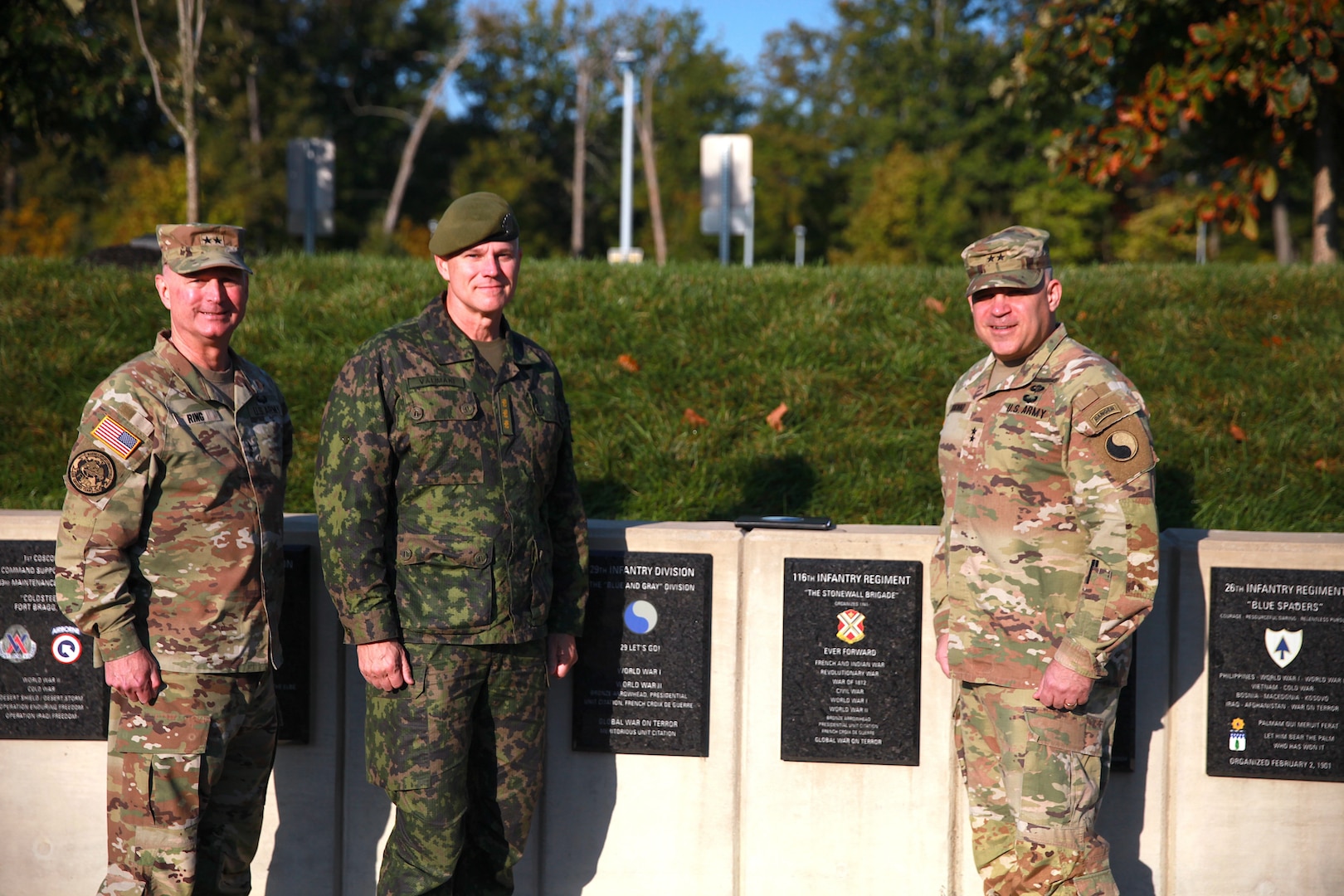 Virginia National Guard leadership hosts Lt. Gen. Pasi Välimäki, commander of the Finnish Army, during a bilateral engagement, Oct 12, 2024, at Fort Belvoir, Virginia. The visit supported the Department of Defense National Guard Bureau State Partnership Program.