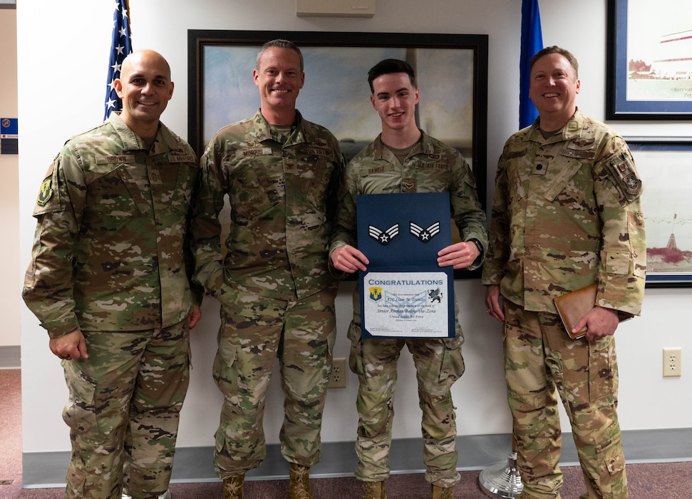 U.S. Air Force Airman receives certificate