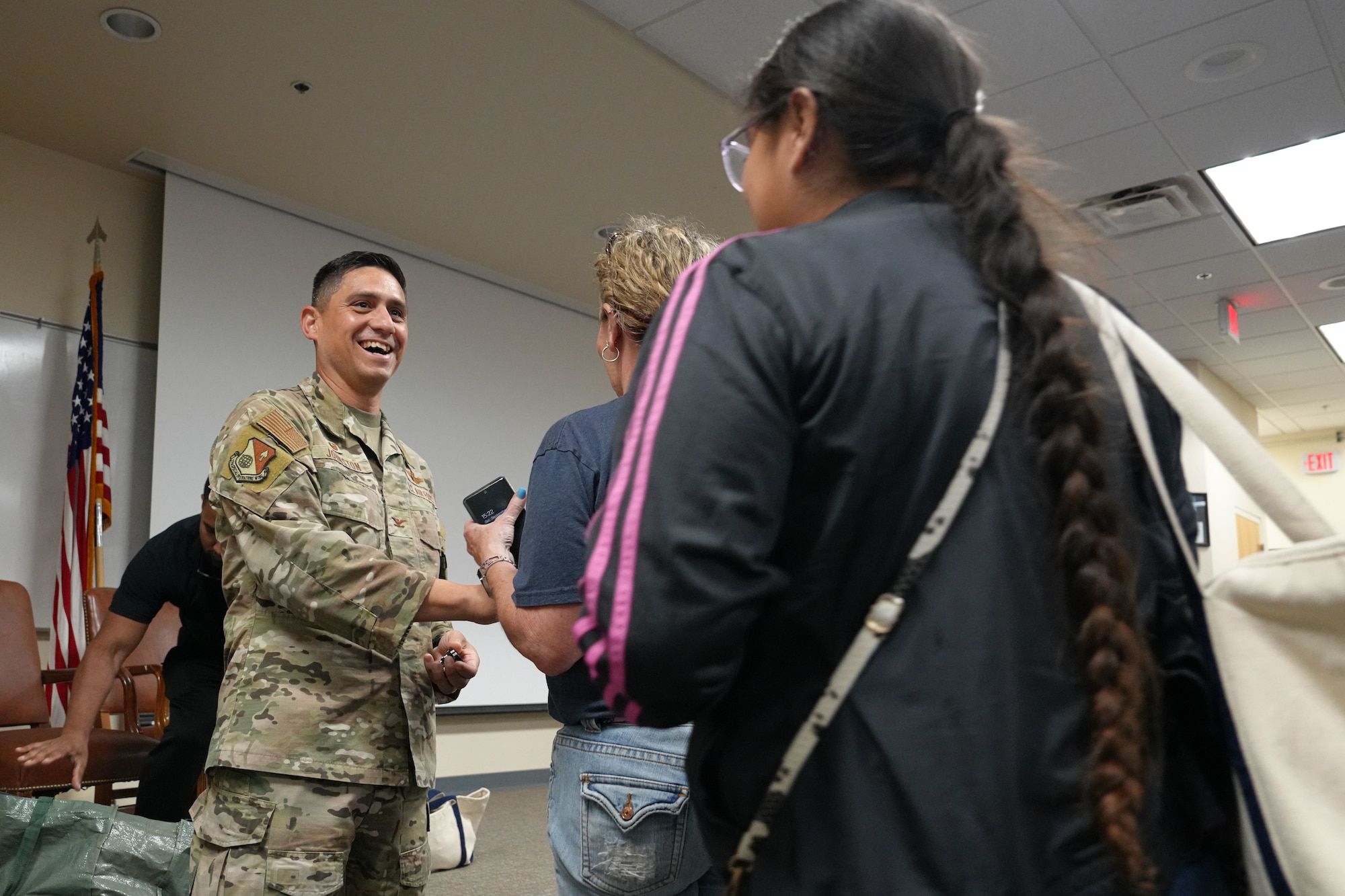 U.S. Air Force Col. Robert Johnston, 27th Special Operations Wing commander, thanks local educators for participating in Teachers Understanding Deployment Operations at Cannon Air Force Base, New Mexico, on Sept. 28, 2024. Air Force leaders are called to ensure that everyone in the local community understands the wing’s mission and how the community may be called upon in times of need. (U.S. Air Force photo by Airman 1st Class Gracelyn Hess)